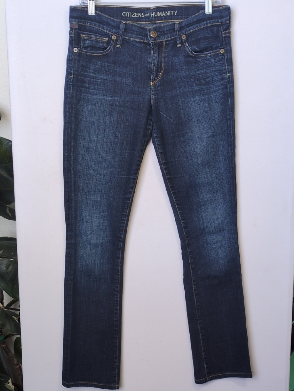 Citizens Of Humanity Dark Blue Straight Leg Jeans